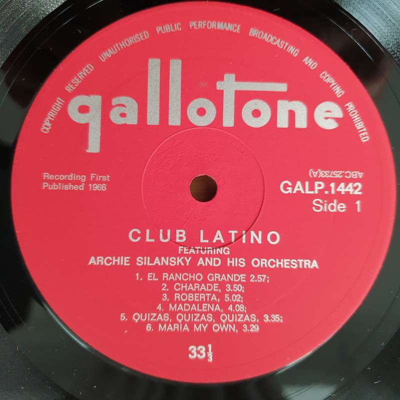 Club Latino - Archie Silansky and his Orchestra (Very Rare) - Vinyl LP Record - Very-Good+ Qualit...