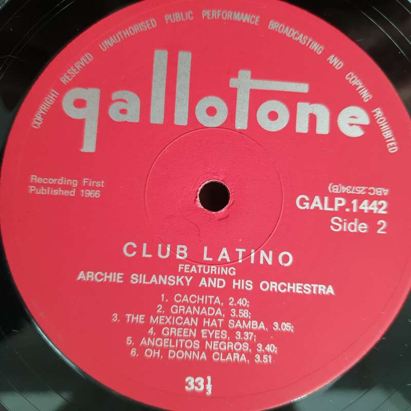 Club Latino - Archie Silansky and his Orchestra (Very Rare) - Vinyl LP Record - Very-Good+ Qualit...