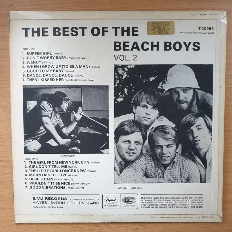The Beach Boys  Best Of The Beach Boys Vol. 2 - Vinyl LP Record - Very-Good+ Quality (VG+)