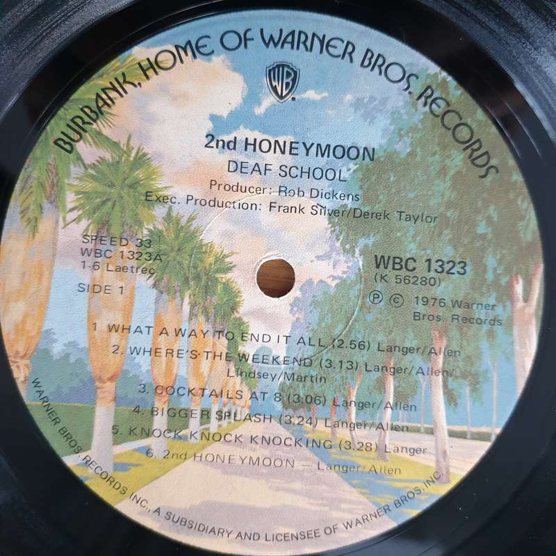 Deaf School  2nd Honeymoon - Vinyl LP Record - Very-Good+ Quality (VG+)