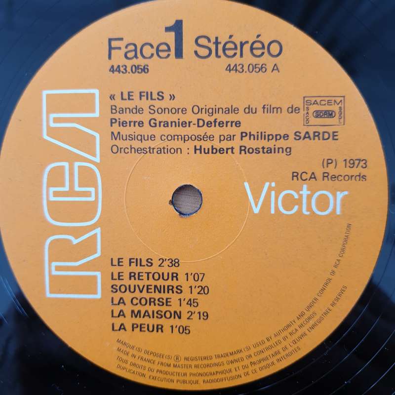 Philippe Sarde  Le Fils - Vinyl LP Record - Very-Good+ Quality (VG+) (verygoodplus) (D)