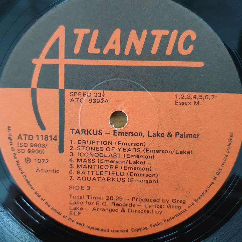 Emerson, Lake & Palmer  Trilogy / Tarkus  Vinyl LP Record  (VG+)
