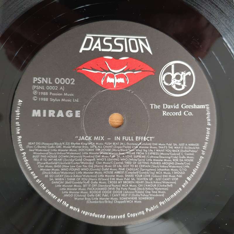 Mirage  Jack Mix In Full Effect   Vinyl LP Record - Very-Good+ Quality (VG+) (verygoodplus)