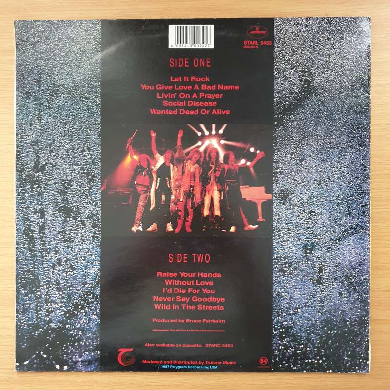 Bon Jovi  Slippery When Wet (with Lyrics)   Vinyl LP Record - Very-Good+ Quality (VG+) (ver...