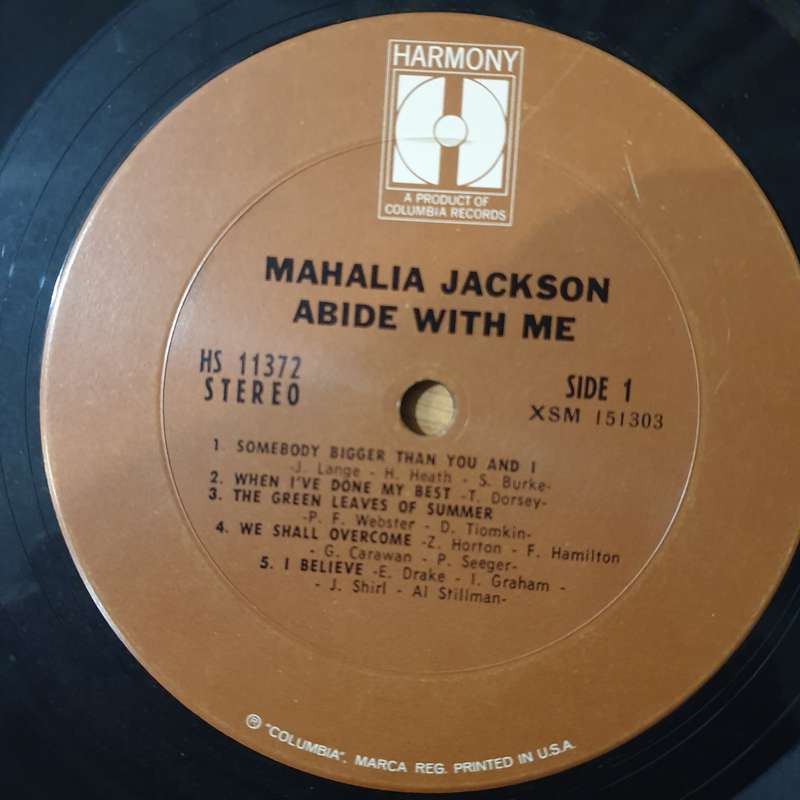 Mahalia Jackson  Abide With Me - Vinyl LP Record - Very-Good Quality (VG)  (verry)