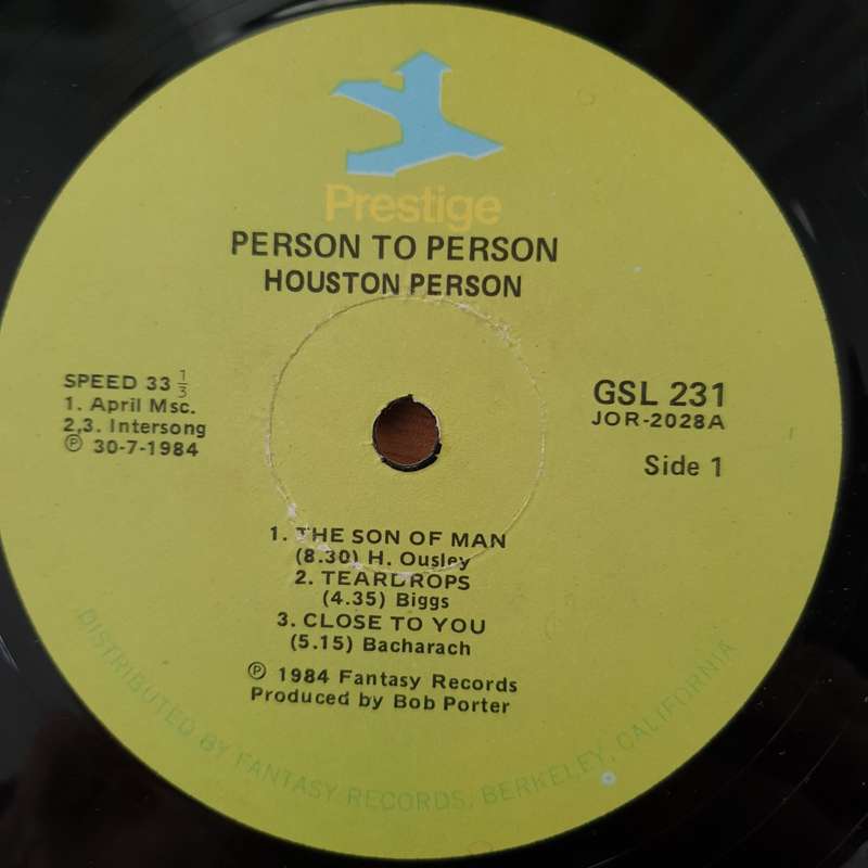 Houston Person  Person To Person! (Gold Star Series)  Vinyl LP Record - Very-Good+ Quality ...