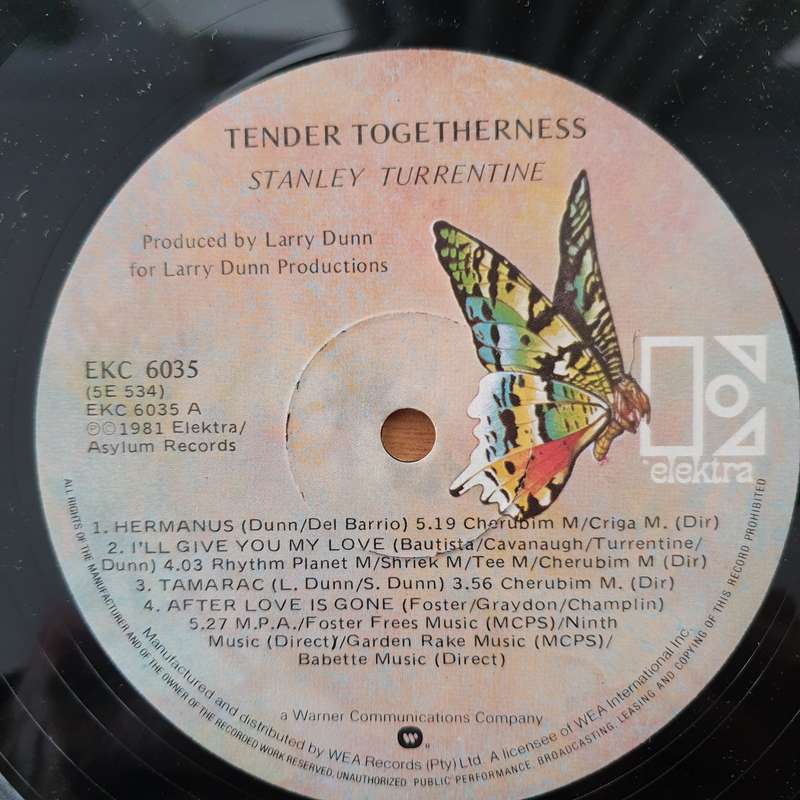 Stanley Turrentine  Tender Togetherness  Vinyl LP Record - Very-Good+ Quality (VG+) (verygo...