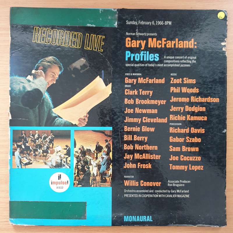 Gary McFarland  Profiles - Recorded Live - Vinyl LP Record - Good+ Quality (G+) (gplus)