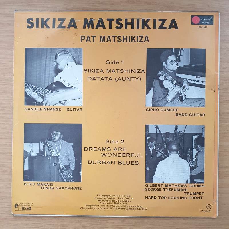 Pat Matshikiza  Sikiza Matshikiza  Vinyl LP Record - Very-Good+ Quality (VG+) (verygoodplus...