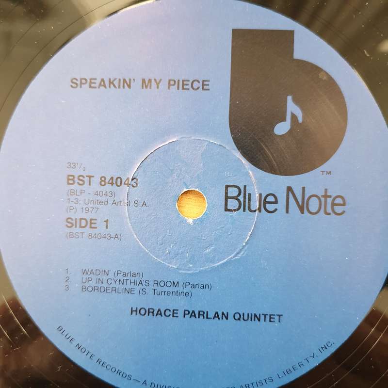 Horace Parlan Quintet  Speakin' My Piece  Vinyl LP Record - Very-Good+ Quality (VG+) (veryg...