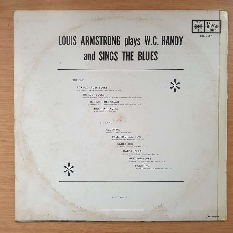 Louis Armstrong  Louis Armstrong Plays W. C. Handy and Sings the Blues  Vinyl LP Record - V...