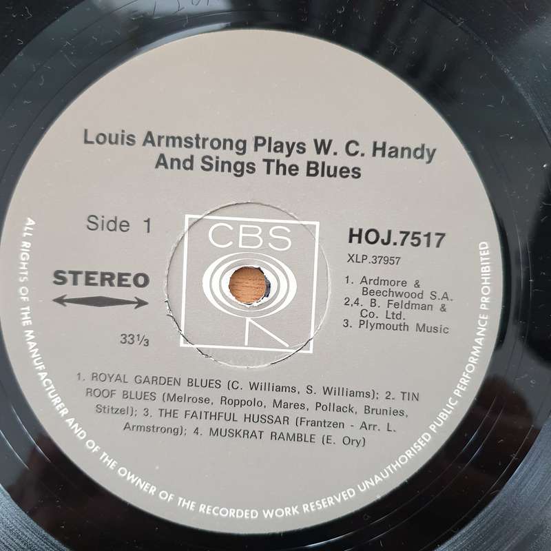 Louis Armstrong  Louis Armstrong Plays W. C. Handy and Sings the Blues  Vinyl LP Record - V...