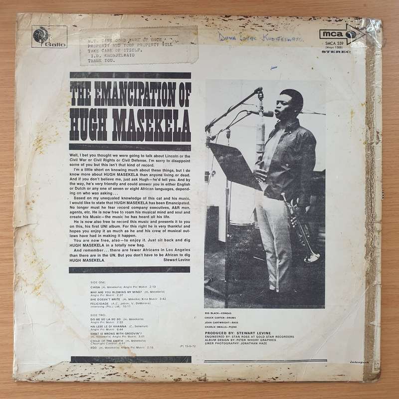 Hugh Masekela  The Emancipation Of Hugh Masekela - Vinyl LP Record - Very-Good- Quality (VG-) ...