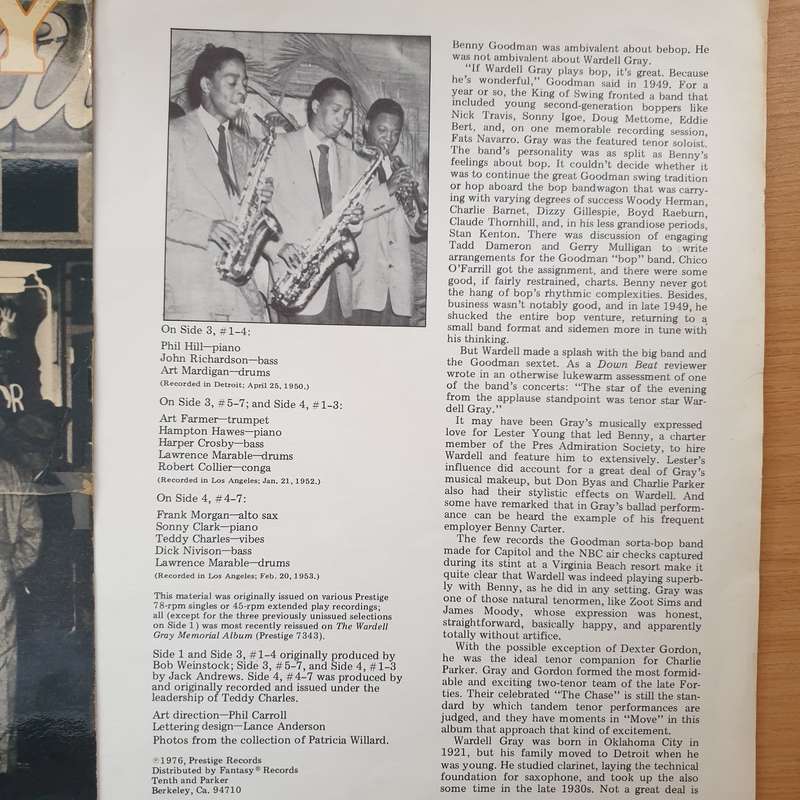 Wardell Gray  Central Avenue Vol 1 - Vinyl LP Record - Very-Good+ Quality (VG+) (verygoodplus)