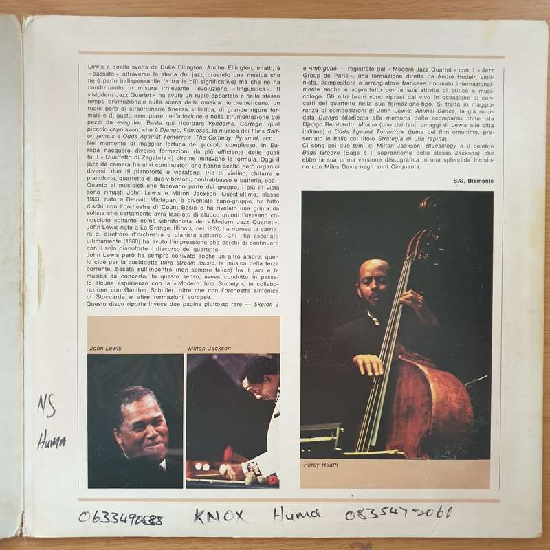 Modern Jazz Quartet - John Lewis, Milton Jackson, Percy Heath, Connie Kay  I Giganti Del Jazz ...