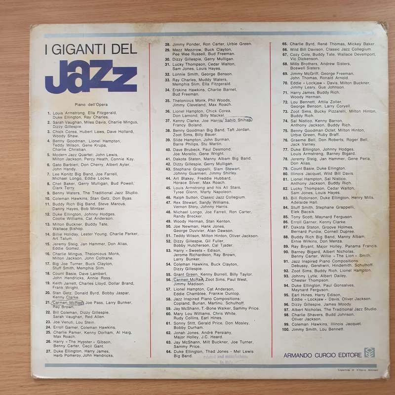 Modern Jazz Quartet - John Lewis, Milton Jackson, Percy Heath, Connie Kay  I Giganti Del Jazz ...