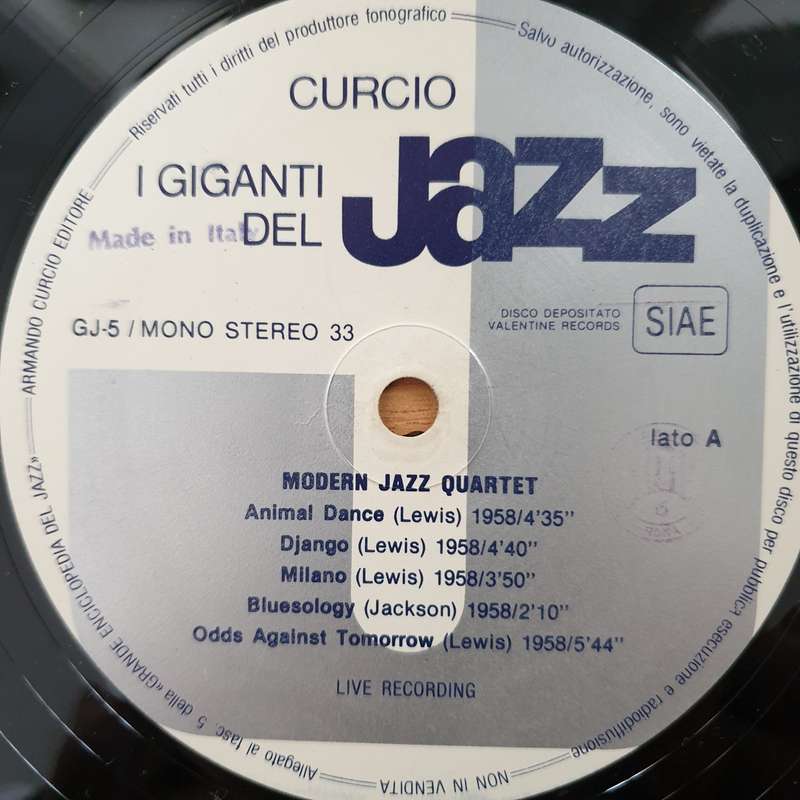 Modern Jazz Quartet - John Lewis, Milton Jackson, Percy Heath, Connie Kay  I Giganti Del Jazz ...