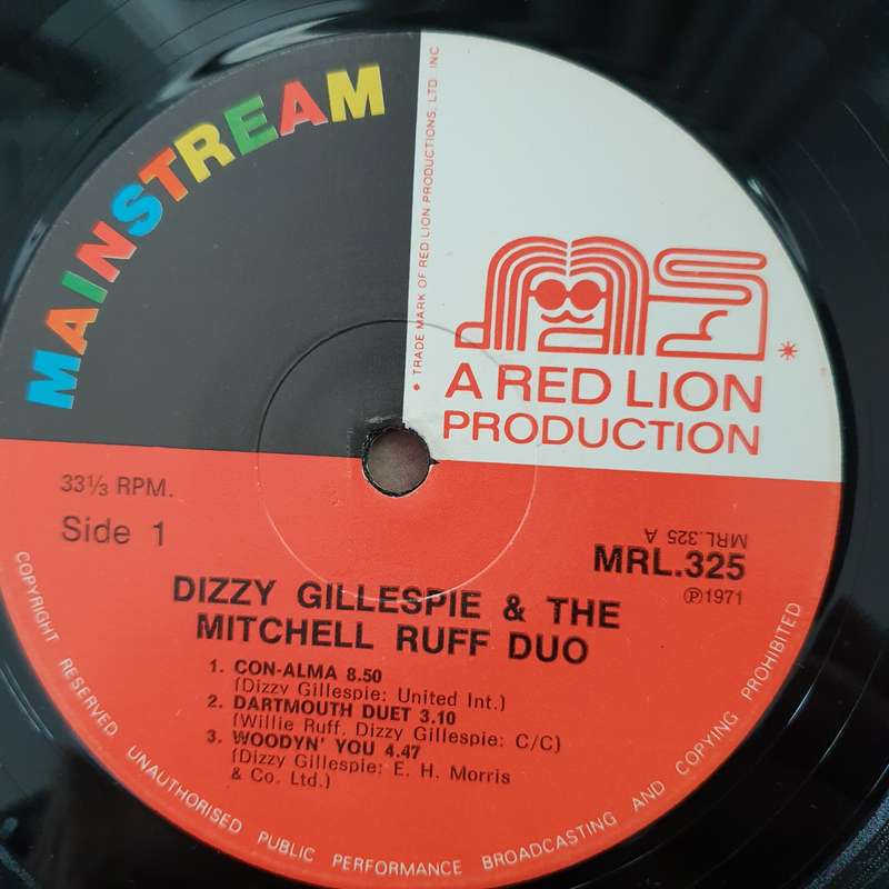 Dizzy Gillespie And The Mitchell-Ruff Duo  In Concert  - Vinyl LP Record - Very-Good- Quality ...