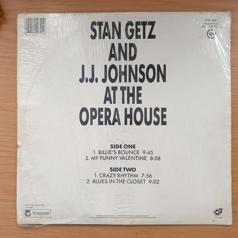 Stan Getz And J.J. Johnson  At The Opera House - Vinyl LP Record - Very-Good+ Quality (VG+) (v...