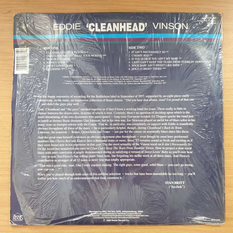 Eddie "Cleanhead" Vinson - Cleanhead's Back in Town - Vinyl LP Record - Very-Good Quality (VG)  (...