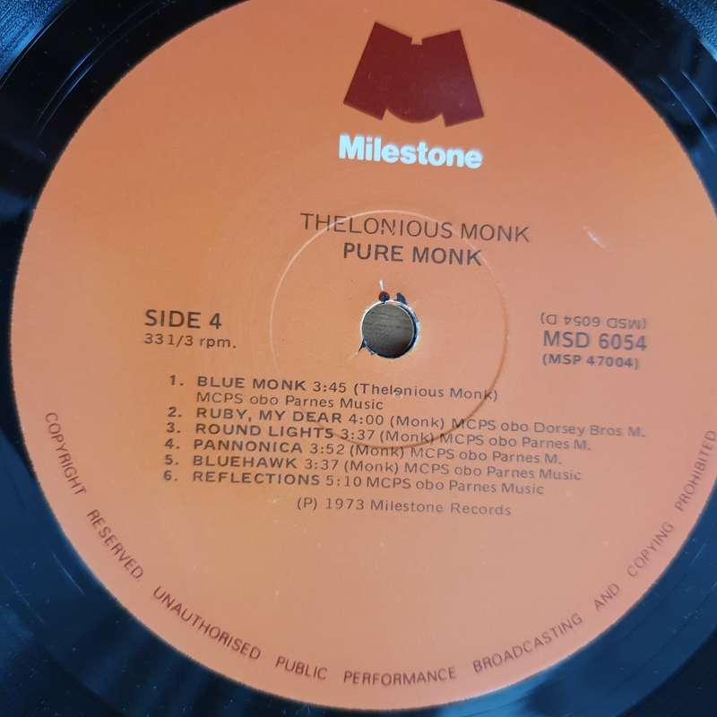 Thelonious Monk  Pure Monk - Double Vinyl LP Record - Very-Good+ Quality (VG+) (verygoodplus)