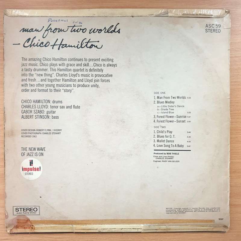 Chico Hamilton  Man From Two Worlds - Vinyl LP Record - Very-Good Quality (VG)  (verry)