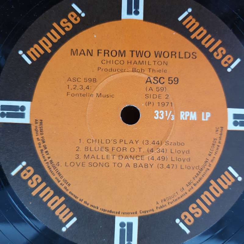 Chico Hamilton  Man From Two Worlds - Vinyl LP Record - Very-Good Quality (VG)  (verry)