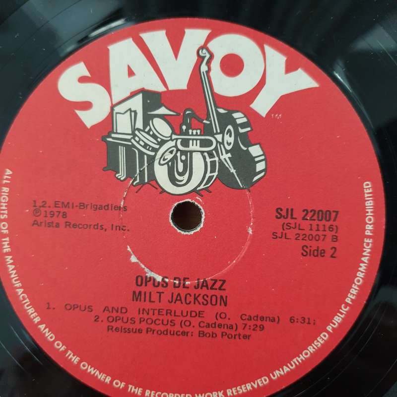 Milt Jackson  Opus De Jazz - Vinyl LP Record - Very-Good- Quality (VG-) (minus)