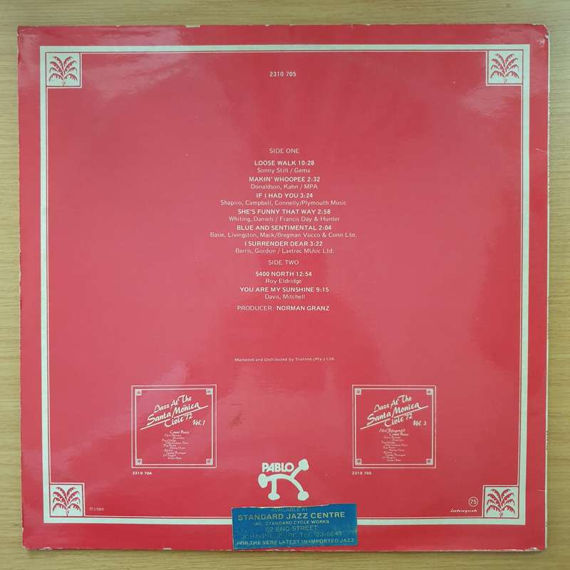 Jazz At The Santa Monica Civic '72 (Vol. 2) - Vinyl LP Record - Very-Good+ Quality (VG+) (verygoo...