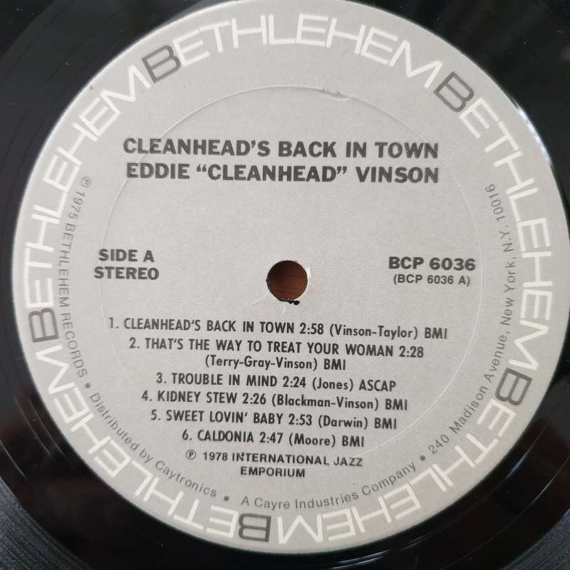 Eddie "Cleanhead" Vinson - Cleanhead's Back in Town - Vinyl LP Record - Very-Good+ Quality (VG+) ...