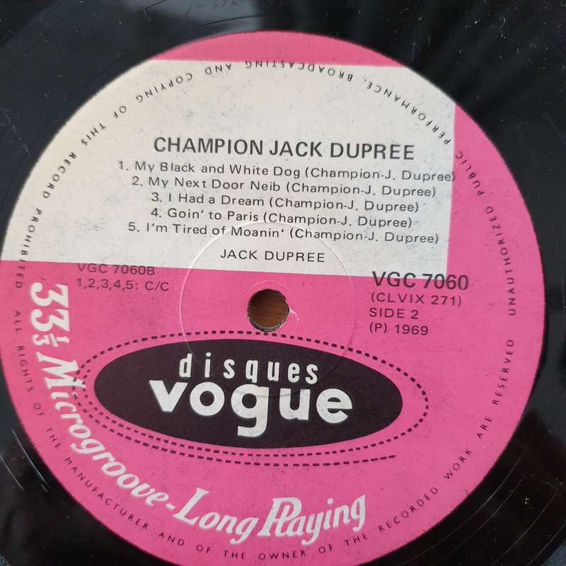 "Champion" Jack Dupree  Anthologie Du Blues  - Vinyl LP Record (VG+)