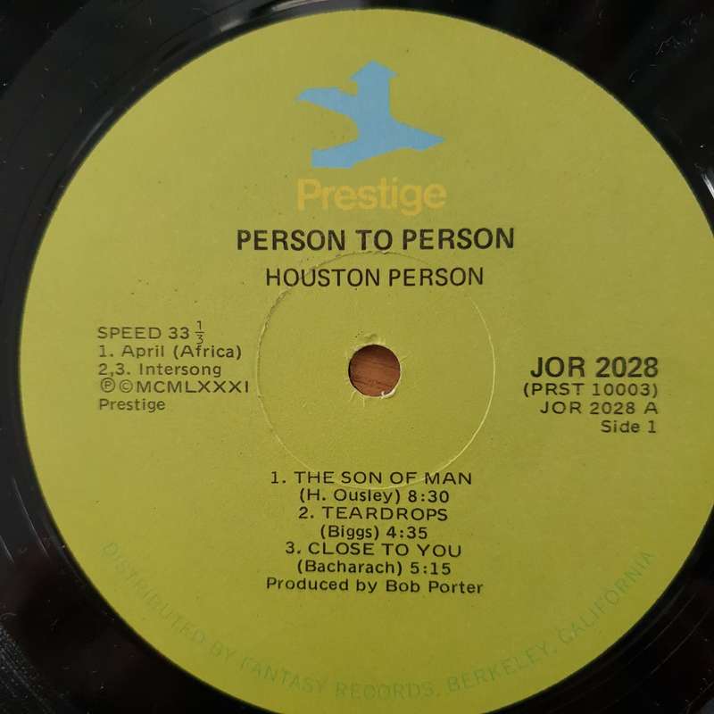 Houston Person  Person To Person!  - Vinyl LP Record - Very-Good+ Quality (VG+) (verygoodplus)