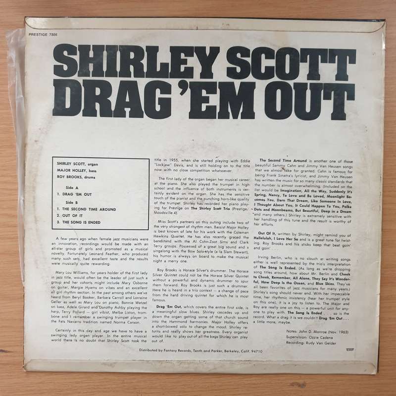 Shirley Scott  Drag 'Em Out - Vinyl LP Record - Very-Good Quality (VG)  (verry)
