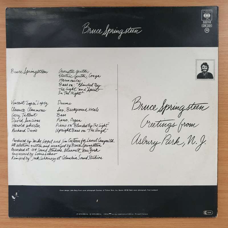 Bruce Springsteen  Greetings From Asbury Park N.J. (Holland Pressing) - Vinyl LP Record - Very...