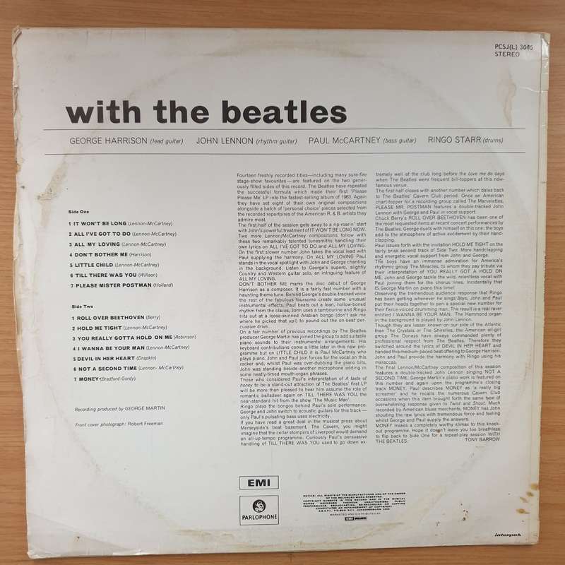 The Beatles  With The Beatles (Stereo) - Vinyl LP Record - Very-Good+ Quality (VG+) (verygoodp...