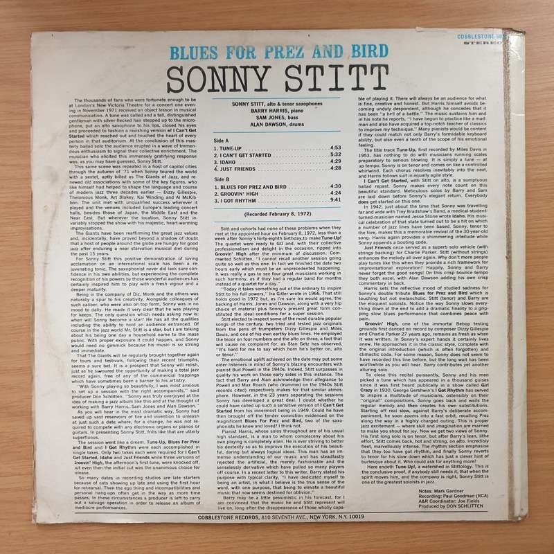 Sonny Stitt  Tune-Up! - Vinyl LP Record - Very-Good+ Quality (VG+) (verygoodplus)