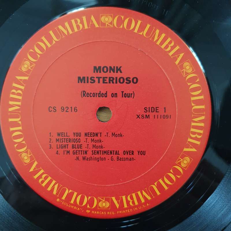 Monk* Misterioso (Recorded On Tour) - Vinyl LP Record - Very-Good+ Quality (VG+) (verygoodplus)