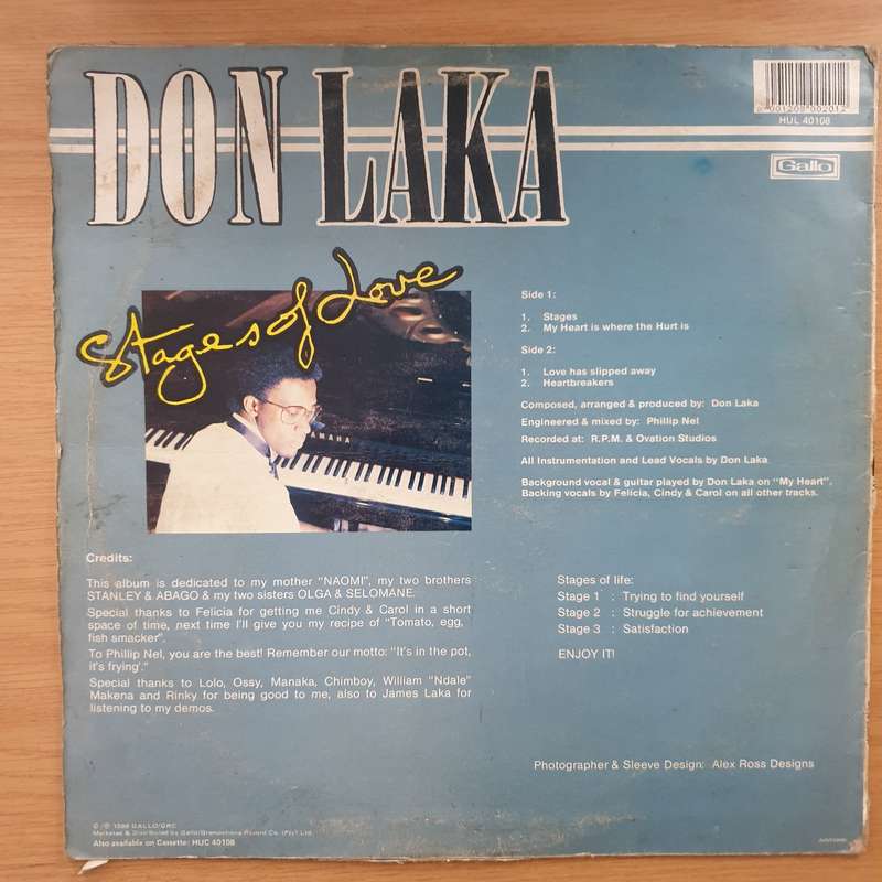 Don Laka  Stages Of Love (Very Rare) - Vinyl LP Record - Good+ Quality (G+) (gplus)
