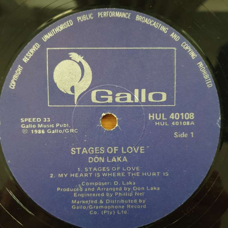 Don Laka  Stages Of Love (Very Rare) - Vinyl LP Record - Good+ Quality (G+) (gplus)
