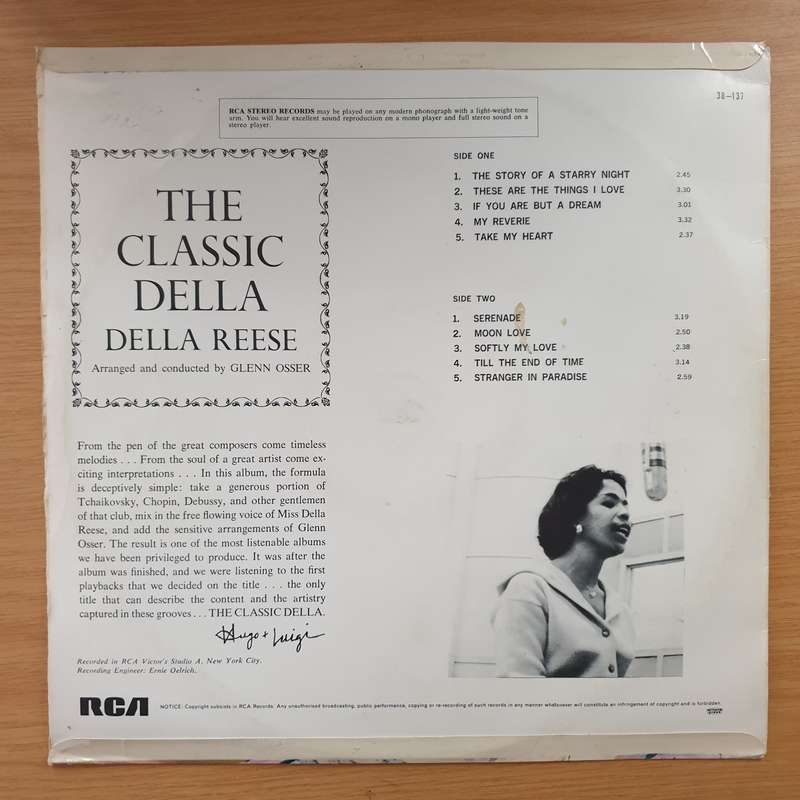 Della Reese  The Classic Della - Vinyl LP Record - Opened  - Very-Good+ Quality (VG+)
