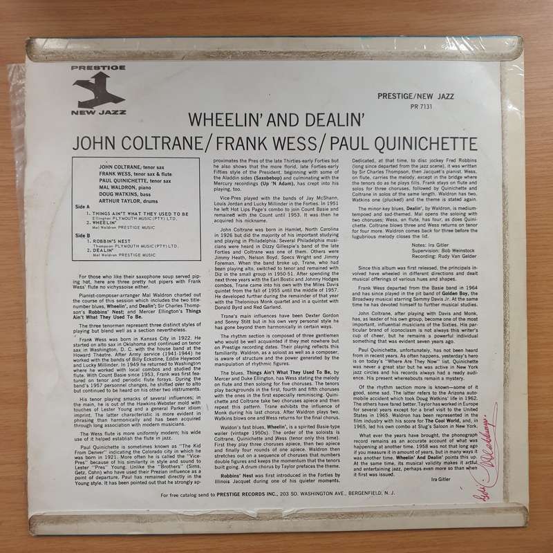 Wheelin' & Dealin' - Prestige All Stars - John Coltrane, Frank Wess, Paul Quinichette  Vinyl L...