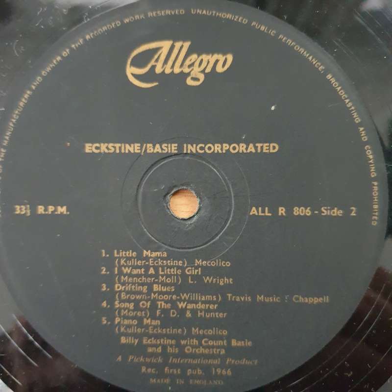 Billy Eckstine With Count Basie And His Orchestra  Basie/Eckstine Incorporated- Vinyl LP Recor...