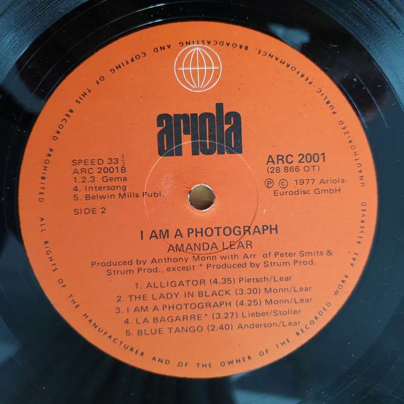 Amanda Lear  I Am A Photograph -  Vinyl LP Record - Very-Good+ Quality (VG+)