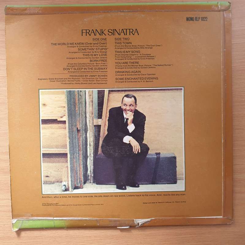 Frank Sinatra  The World We Knew -  Vinyl LP Record - Very-Good+ Quality (VG+)