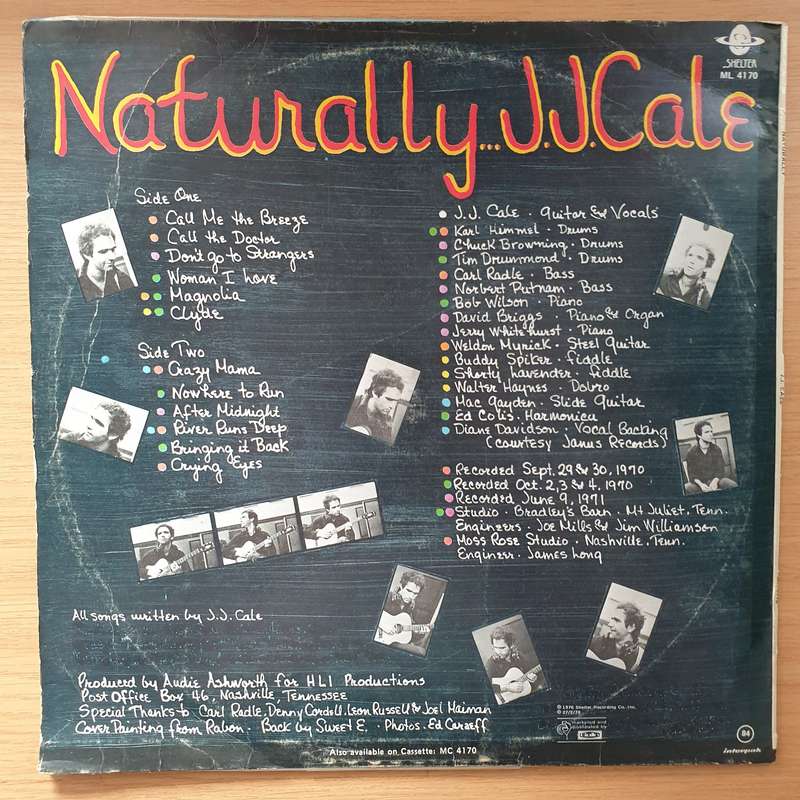 J.J. Cale  Naturally -  Vinyl LP Record - Very-Good+ Quality (VG+)