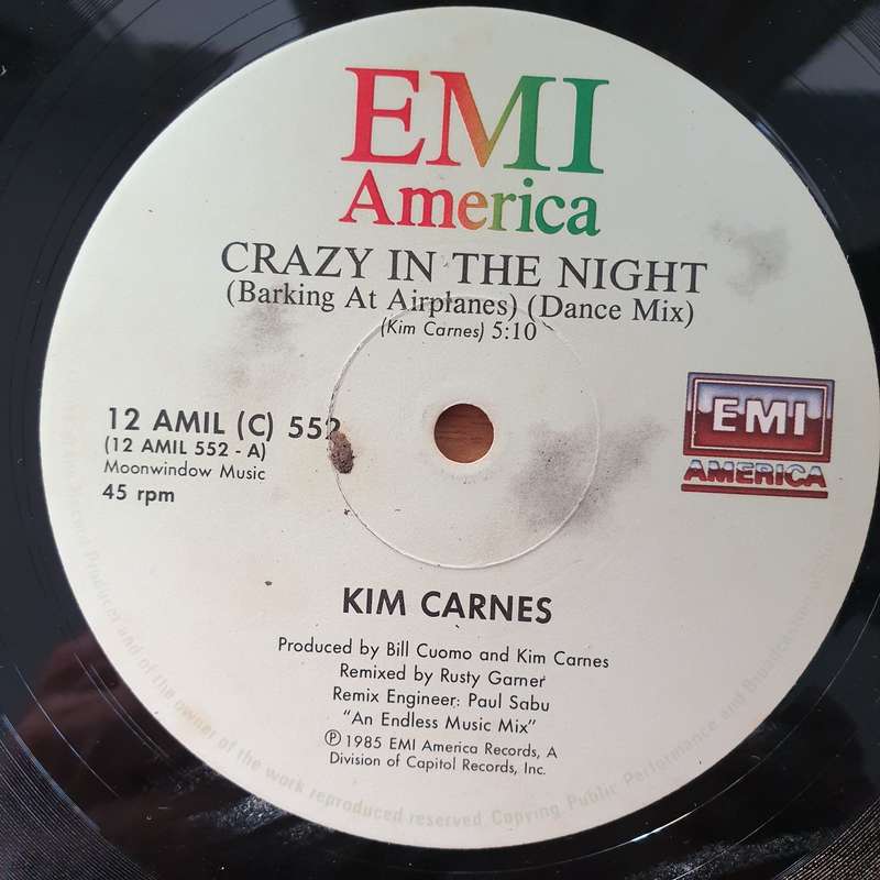 Kim Carnes  Crazy In The Night (Barking At Airplanes)  - Vinyl LP Record - Very-Good+ Quality ...