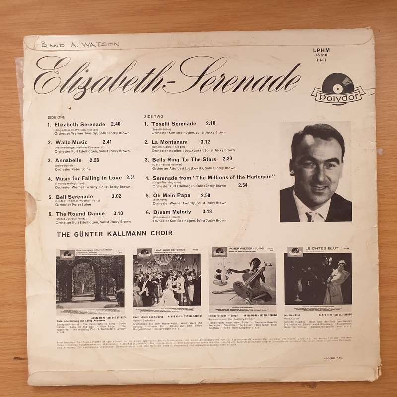 The Günter Kallmann Choir  Elisabeth-Serenade - Vinyl LP Record - Very-Good+ (VG+)