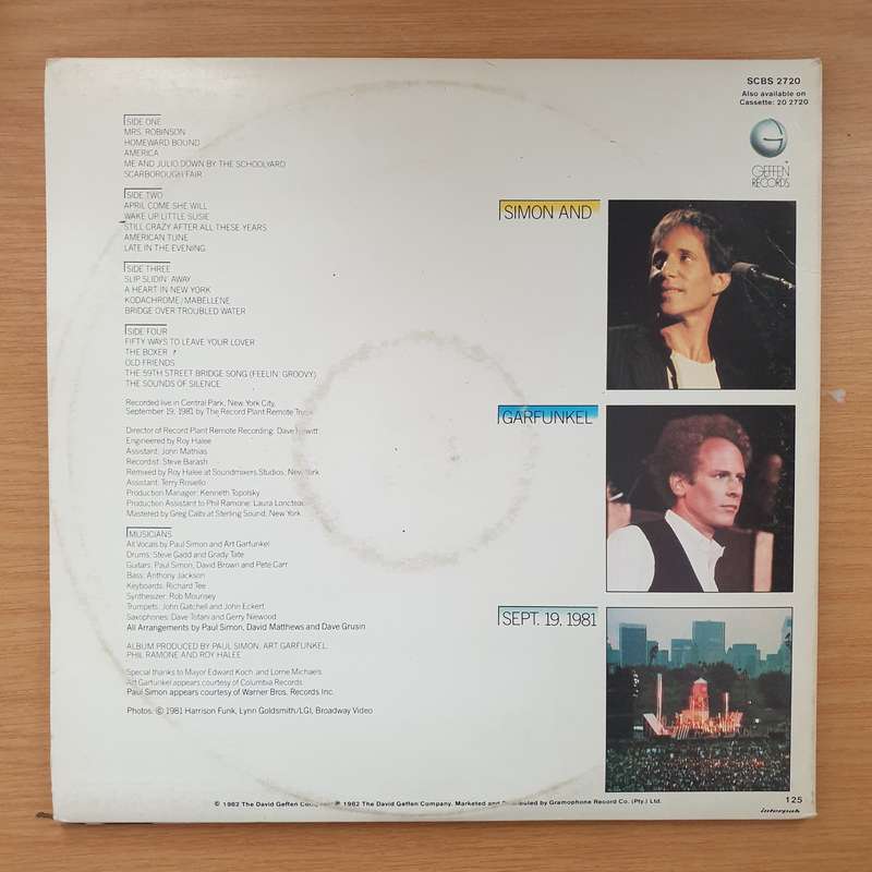 Simon & Garfunkel  The Concert In Central Park with Original Booklet - Double Vinyl LP Reco...