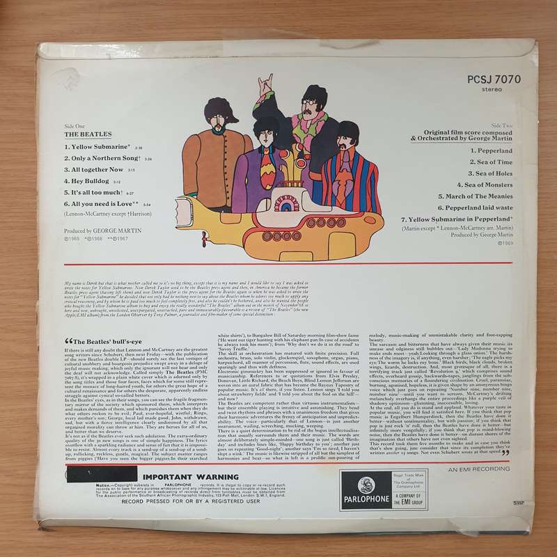 The Beatles  Yellow Submarine - Vinyl LP Record - Very-Good+ (VG+)
