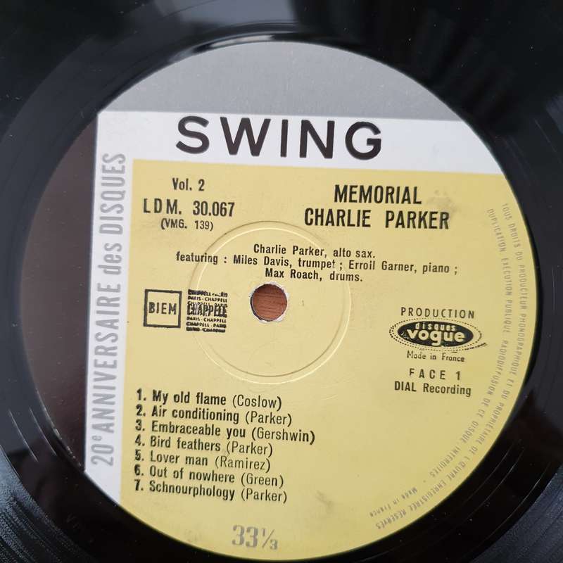 Charlie Parker  Memorial Charlie Parker - Vinyl LP Record - Very-Good Quality (VG)  (verry)